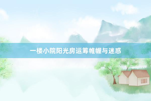 一楼小院阳光房运筹帷幄与迷惑