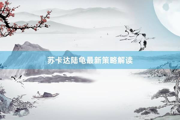 苏卡达陆龟最新策略解读